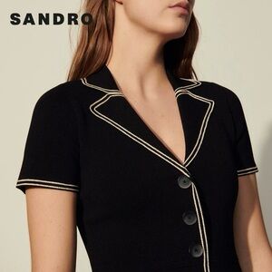 Sandro Paris Knitted Shirt Dress